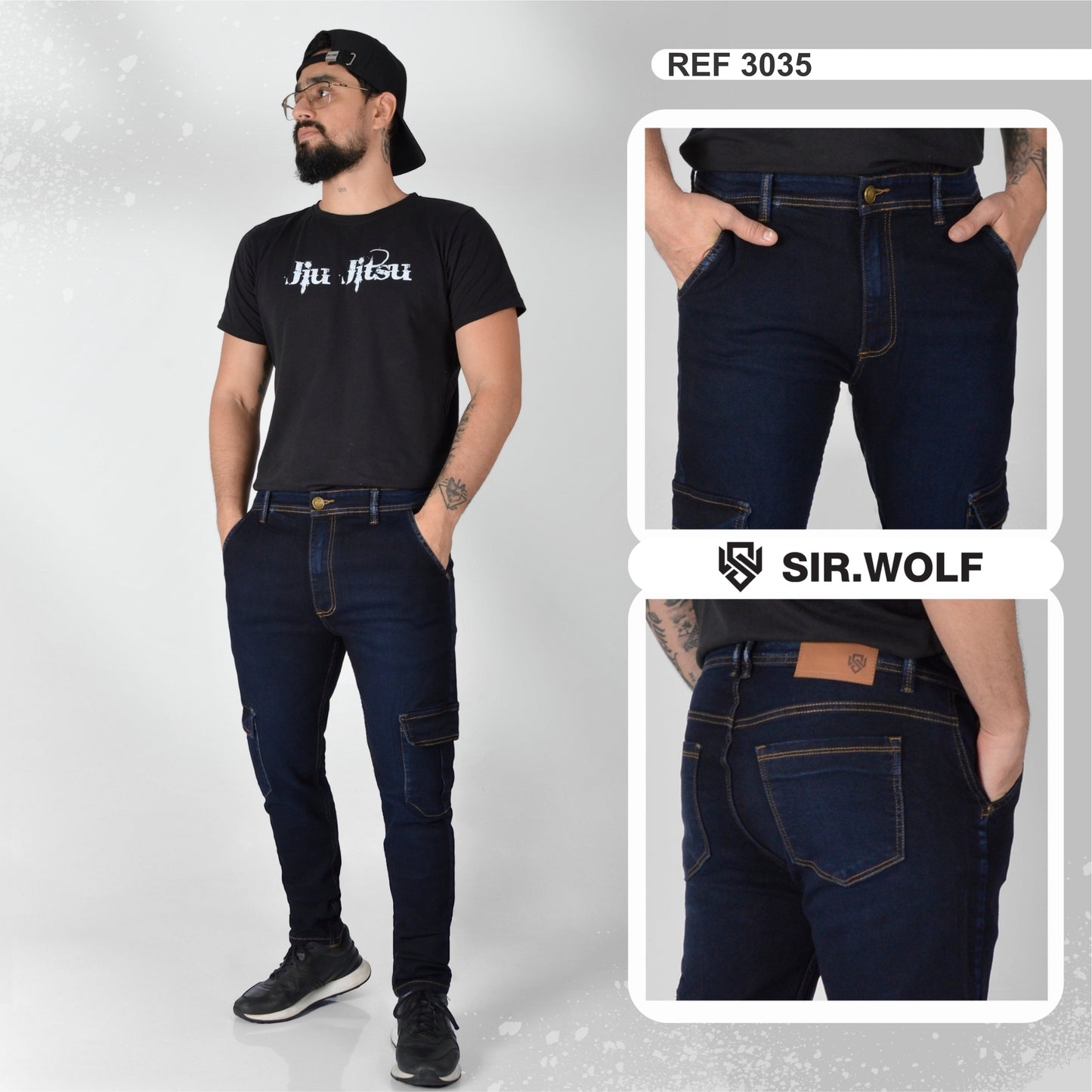 JEAN SLIM CONFORT CARGO HOMBRE 3035